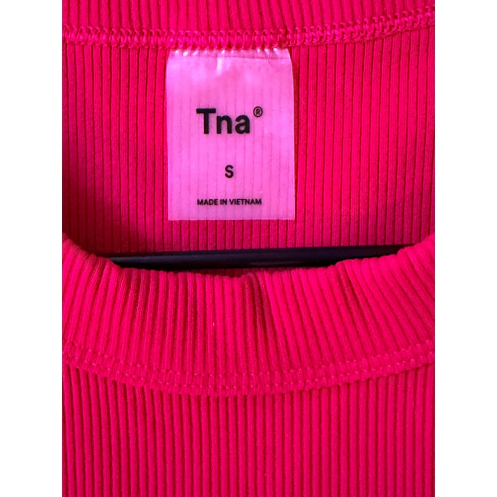 Aritzia Tna Ribbed Pink Quartz Mini Dress Size Small Sleeveless Bodycon - Picture 3 of 6